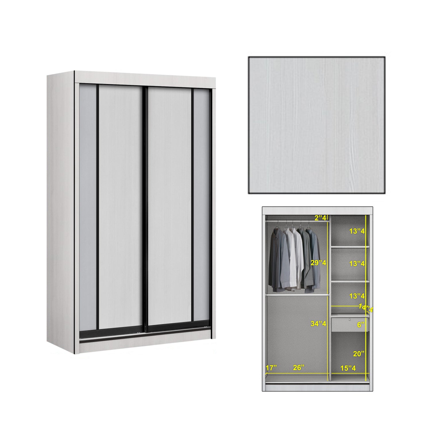 Lexi Series 2 2-Door Sliding Door Wardrobe