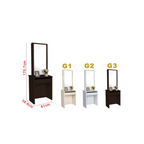 Minna Series Dressing Table With Mirror In Walnut And White Wash (Model G)