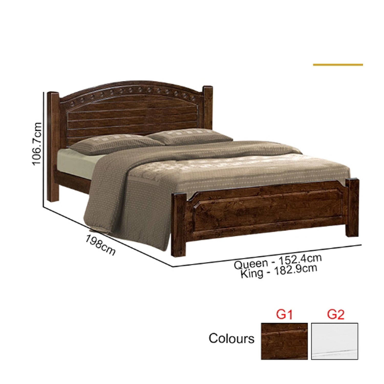 Gianna Series G Wooden Bed Frame Queen and King Size