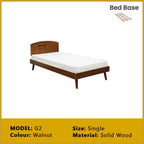 Riese Single Pull-Out Bedframe MDF+Veneer Wood Slatted Base