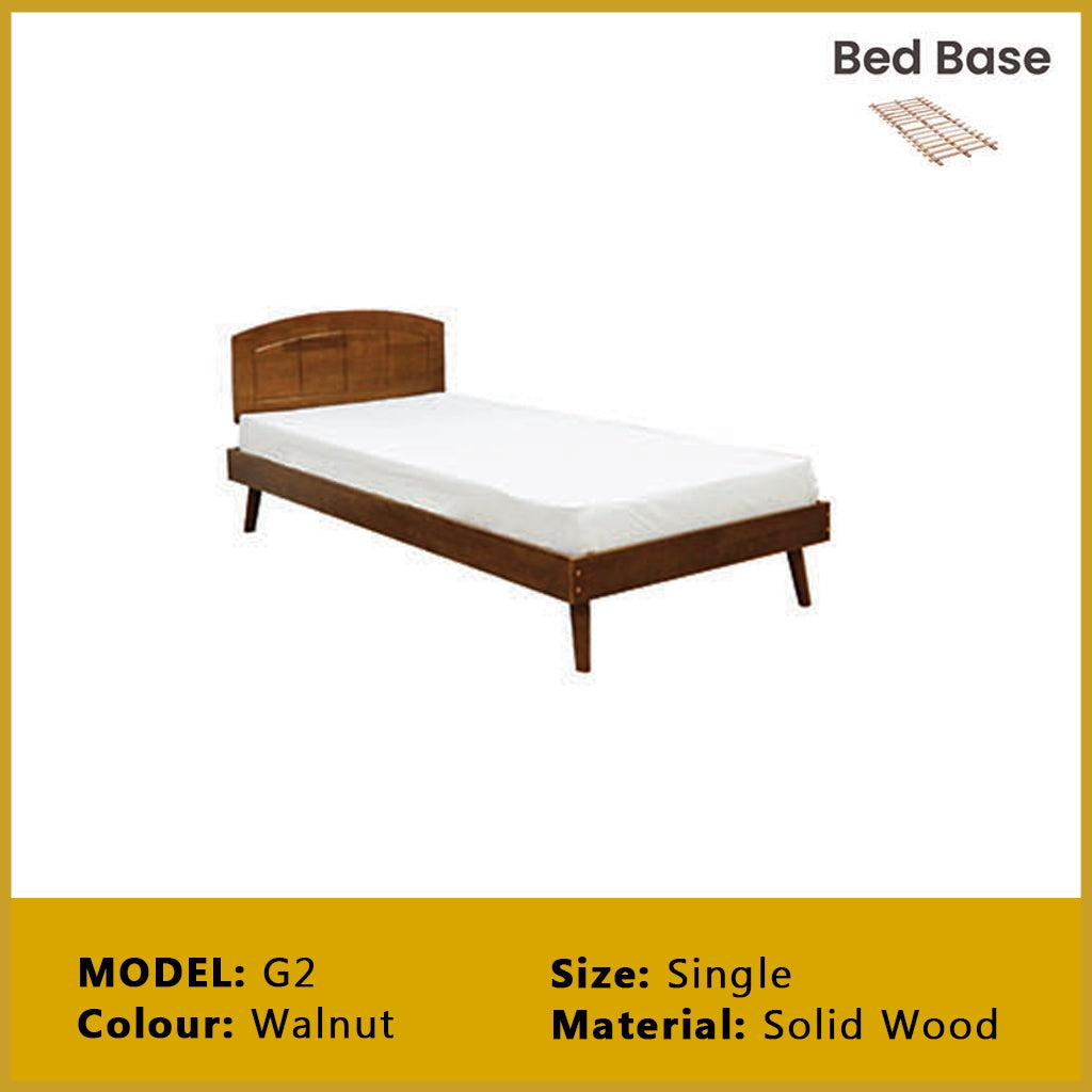Riese Single Pull-Out Bedframe MDF+Veneer Wood Slatted Base