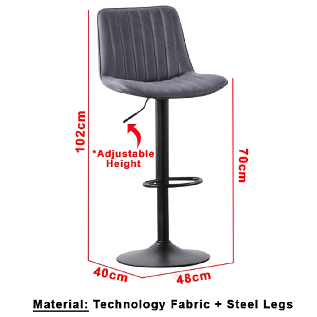 Hendrix Series 7 High Island Chair Bar Stool Chair Steel Legs