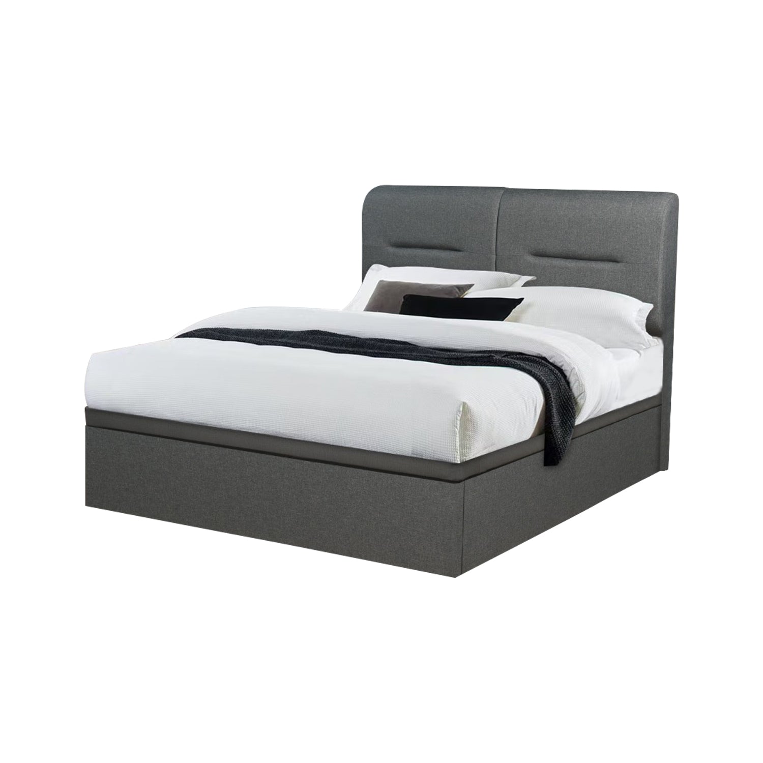 Santos Queen Storage Bed Frame Fabric/Faux Leather with Mattress Package