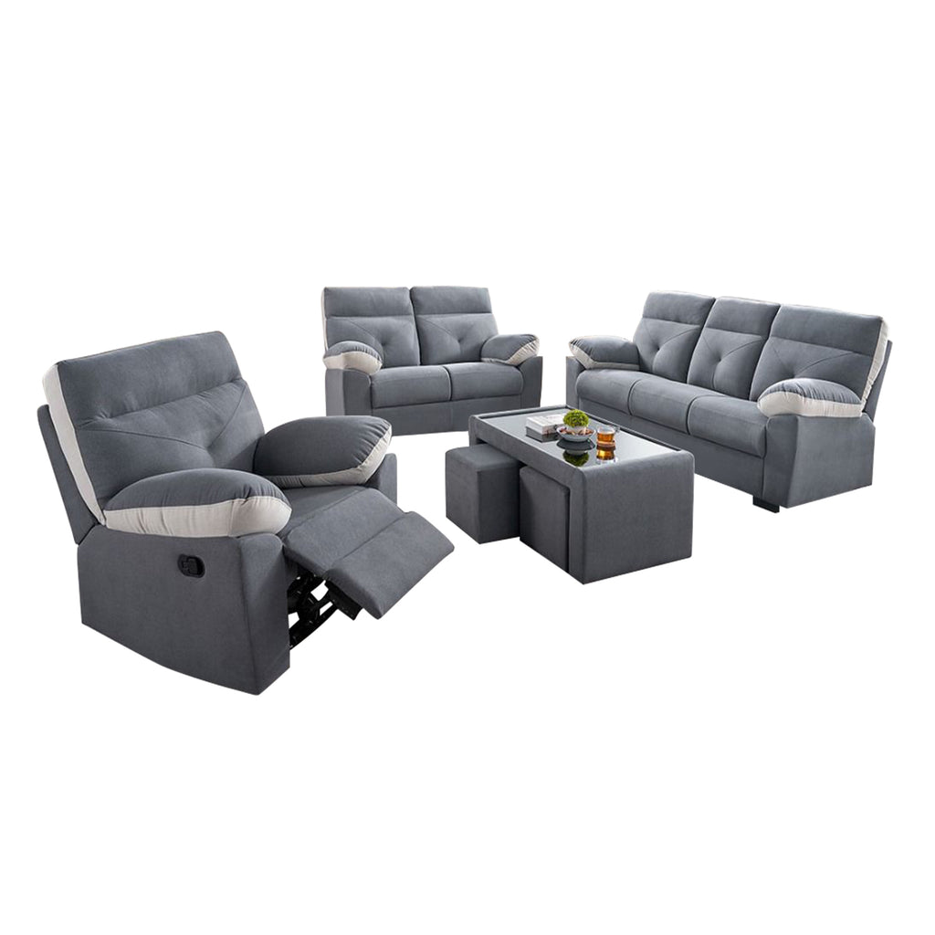 Tanji 1S Recliner 2S/3S Sofa and Coffee Table with Stool Set - PetFriendly in 2 Colours