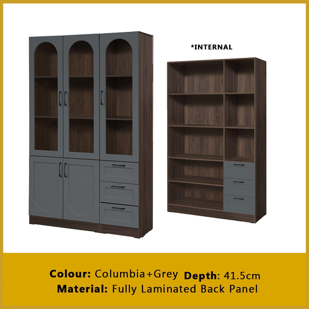 Hudson Series Open Shelves Display Cabinet Bookshelf Storage in 9 Models