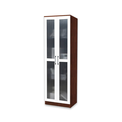 Image of Rimma Series 7 Display Shelves Book Cabinet in Cherry/White Colour
