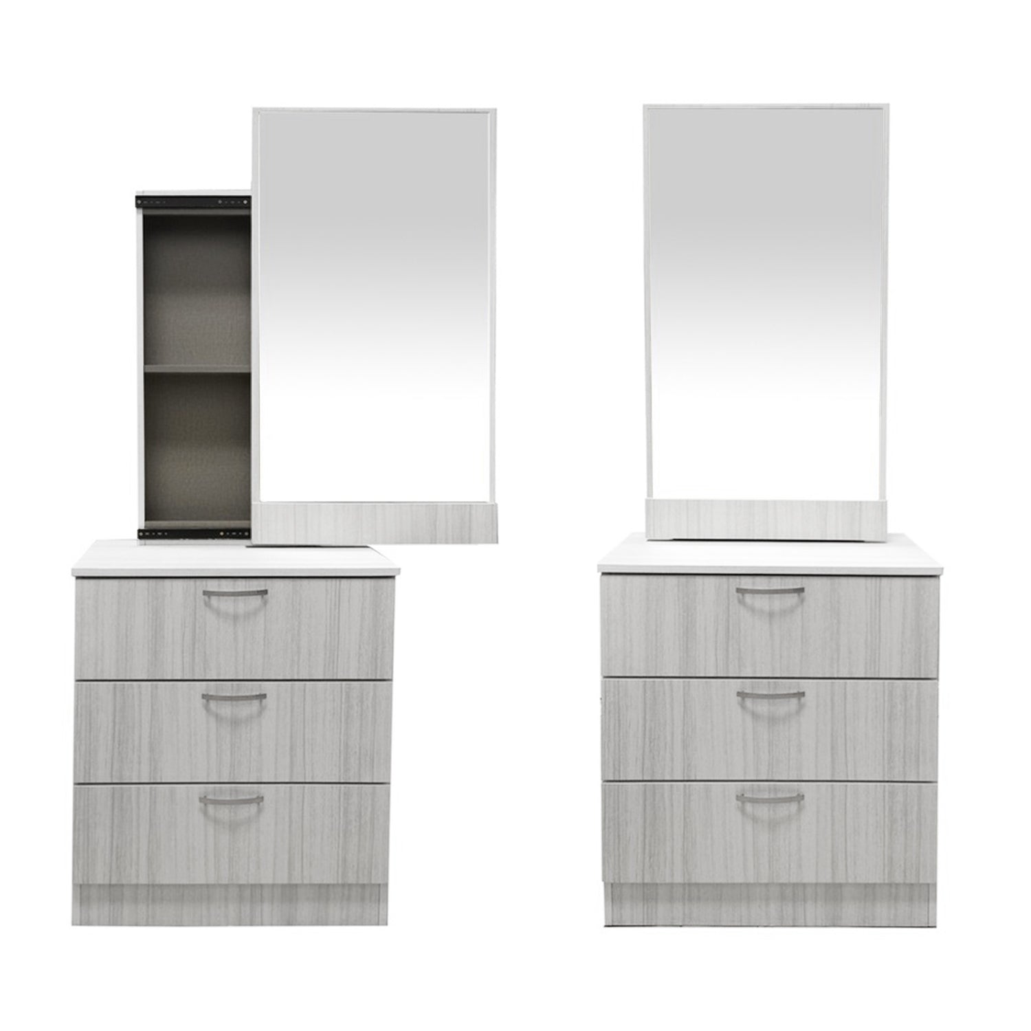 Minna Series 6 Makeup Dressing Table With Stool In White Wash