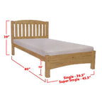 Robby Series 11 Wooden Bed Frame Cherry In Single/Super Single Size