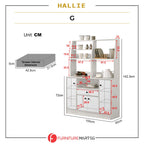 Hallie Series Modular Kitchen Cabinet Melamine Panel Top with Hanging Cabinet in Brown & Natural Color.