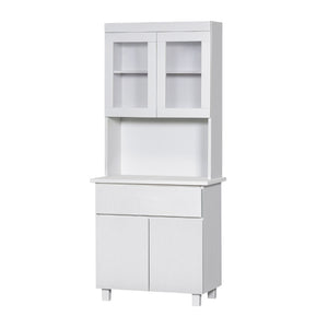 Deena Series 7/2-Door Kitchen Cabinet with Drawers w/ 2-Door Top Cabinet in White Colour