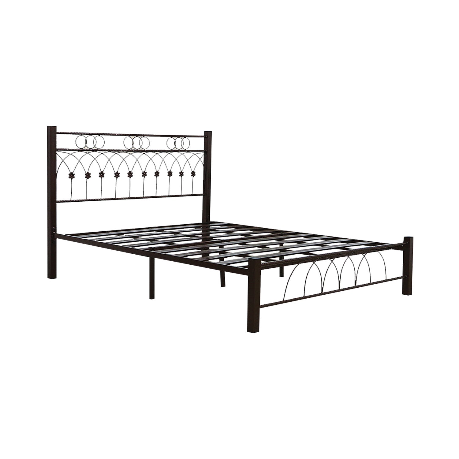 Suzana Series 5 Metal Bed Frame White In Queen Size