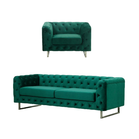 Image of Nottingham Chesterfield 1/2/3 Seater Velvet Fabric Sofa In 3 Colours