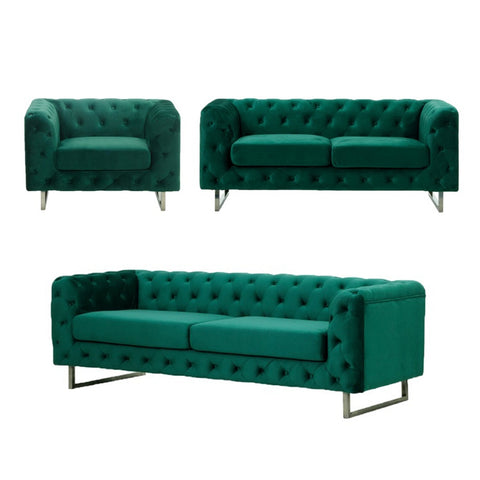 Image of Nottingham Chesterfield 1/2/3 Seater Velvet Fabric Sofa In 3 Colours