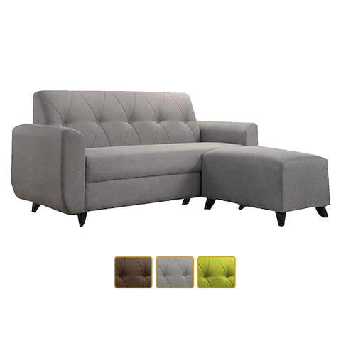 Image of Murray 3 Seater Fabric Sofa with Stool w/ Pet-Friendly Option