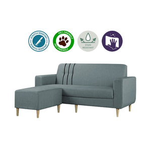 Nican 3-Seater Sofa with Chaise in Pet Friendly Fabric Colours
