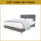 OIGAE Divan Bed Frame Fabric/Faux Leather in Grey Colours - All Sizes Available