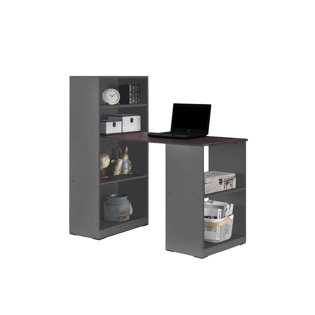 Elias Study Computer Office Table with Shelves Cabinet in 4 Colours