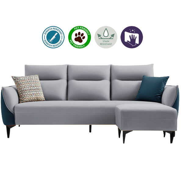 Saffy Fabric 3-Seater / 4-Seater Sofa with Ottoman w/ Pet-Friendly Option