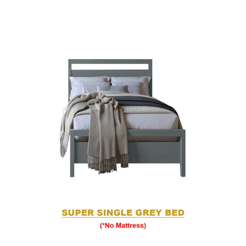 Image of Finna Solid Rubberwood Bed Frame Single, Super Single, Queen w/ Pull-Out Option