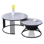 Rylee 2-Piece Center Coffee Table Heat Resistant Glossy Ceramic Top