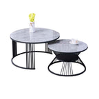 Keana Series 7 Premium Coffee Center Table Steel Metal Leg + Marble Ceramic Top