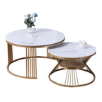 Rylee 2-Piece Center Coffee Table Heat Resistant Glossy Ceramic Top