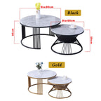 Keana Series 7 Premium Coffee Center Table Steel Metal Leg + Marble Ceramic Top