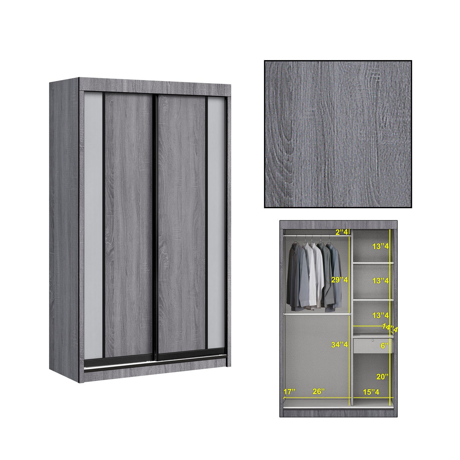 Lexi Series 2 2-Door Sliding Door Wardrobe