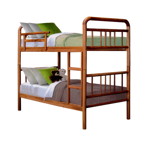 Image of Stella Series6 Solid Rubber Wood Bunk Bed with Pull-Out Add On Option Single Size