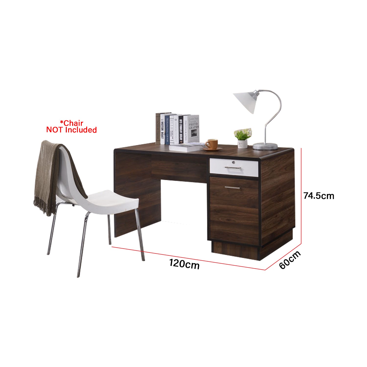 Ayer Series 8 Study Table In Walnut