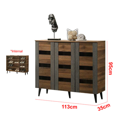 Image of Howzer Series 8 Shoe Cabinet Collection in Walnut Colour