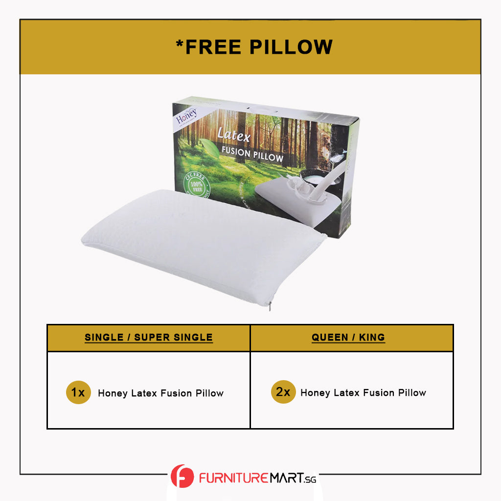 Honey Prime Silk 10" 7-Zone Pocket Spring Mattress FREE PILLOW -All Sizes