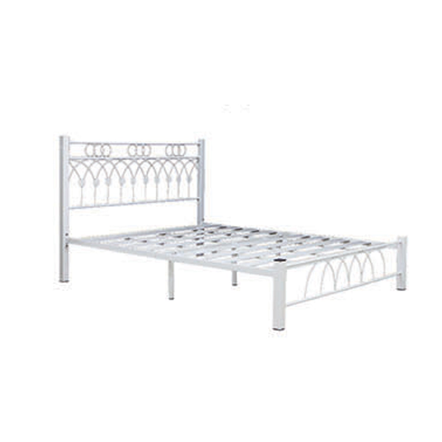 Suzana Series 5 Metal Bed Frame White In Queen Size