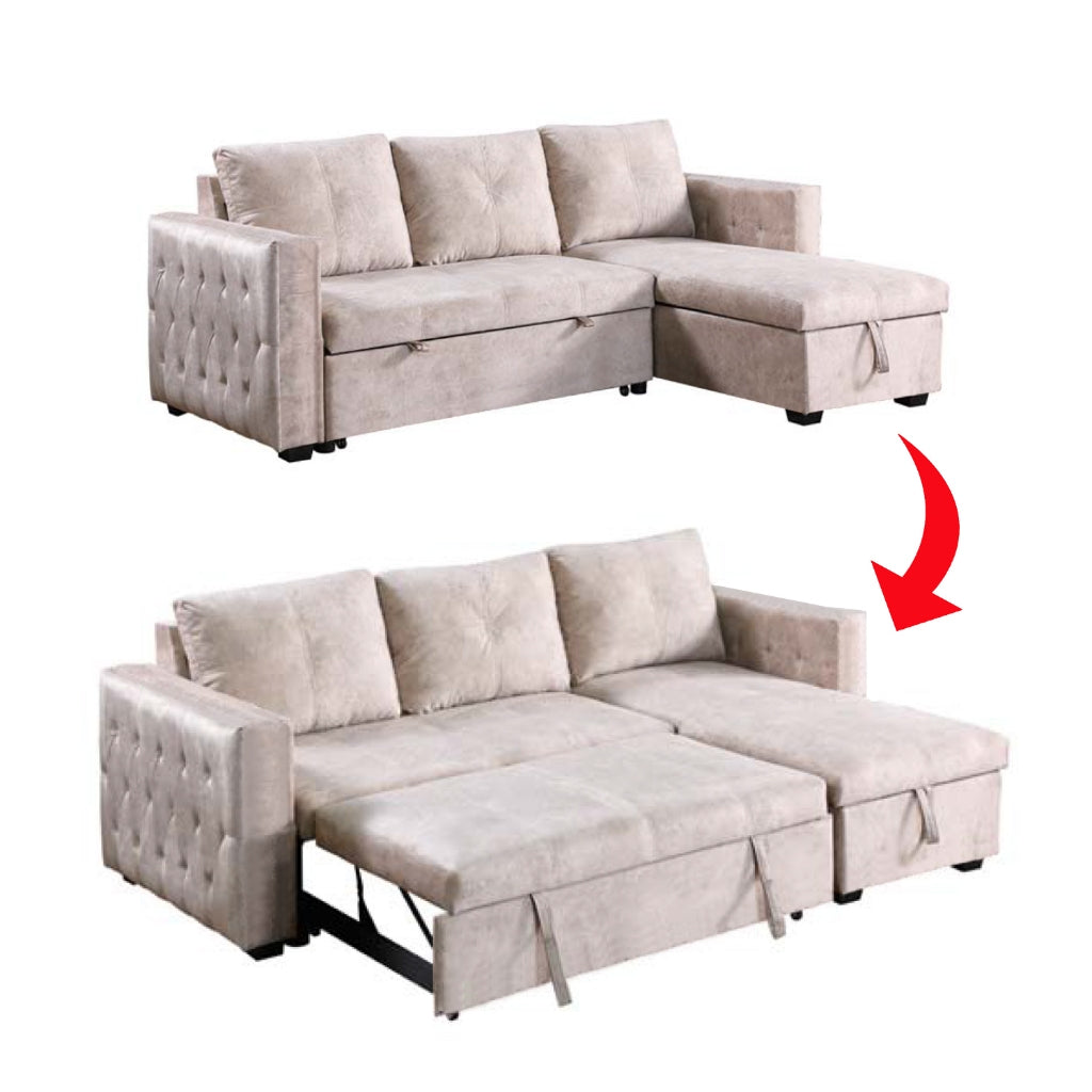 Marjie Series 8 Sleeper Sectional Reversible Sofa w/ Storage Upholstered w/ Pet-Friendly Option