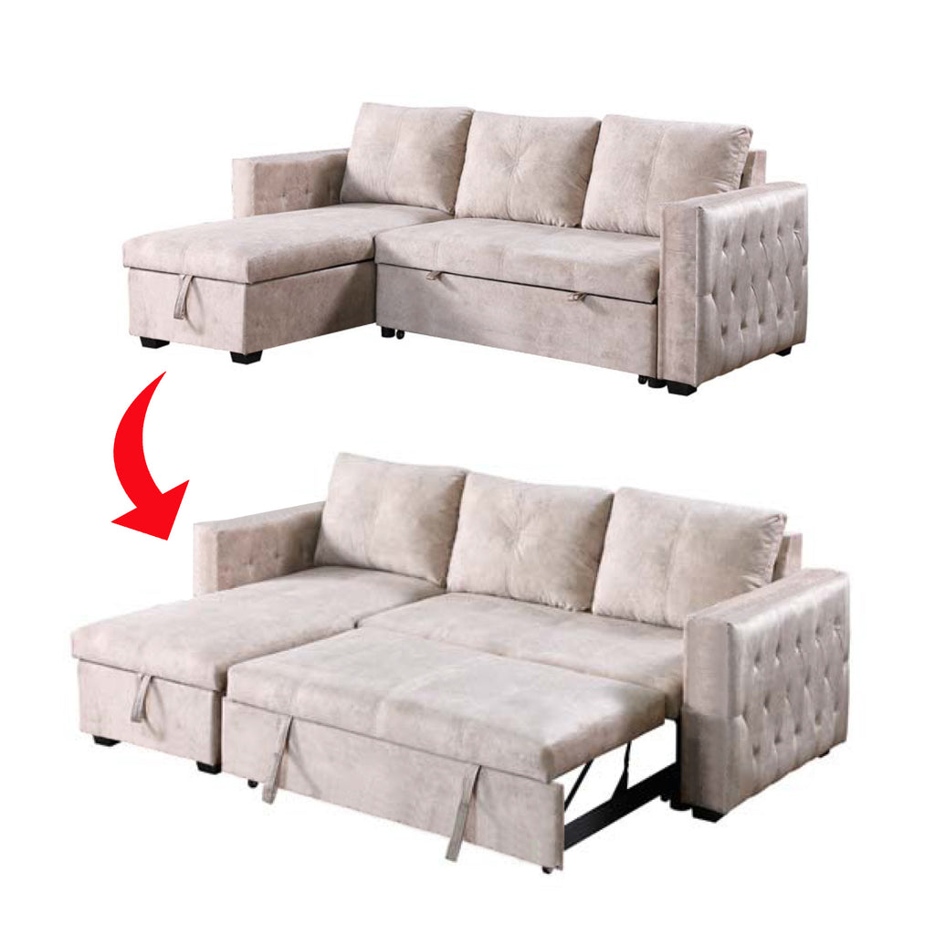 Marjie Series 8 Sleeper Sectional Reversible Sofa w/ Storage Upholstered w/ Pet-Friendly Option