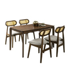 Radden 4/6 Seater Dining Set w/ Table, Chair & Bench Solid Rubber Wood in 2 Colours