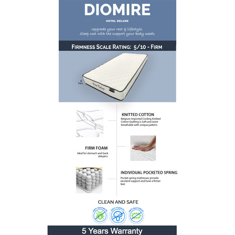 Image of Diomire Mattress With Bed Frame Package. Latex/Memory Foam/Pocketed Spring In Single/Super Single/Queen/King