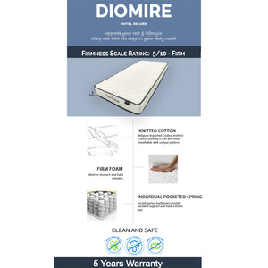 Diomire Mattress With Bed Frame Package. Latex/Memory Foam/Pocketed Spring In Single/Super Single/Queen/King