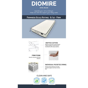 Diomire Mattress With Bed Frame Package. Latex/Memory Foam/Pocketed Spring In Single/Super Single/Queen/King