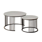Keana Series 8 Premium Coffee Center Table Steel Metal Leg + Marble Ceramic Top
