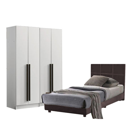 Image of Toluca Bedroom Set Series 5 Includes Wardrobe/Bed Frame/Mattress In Single And Super Single Size.Free Installation