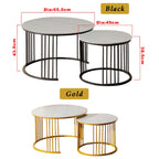 Keana Series 8 Premium Coffee Center Table Steel Metal Leg + Marble Ceramic Top