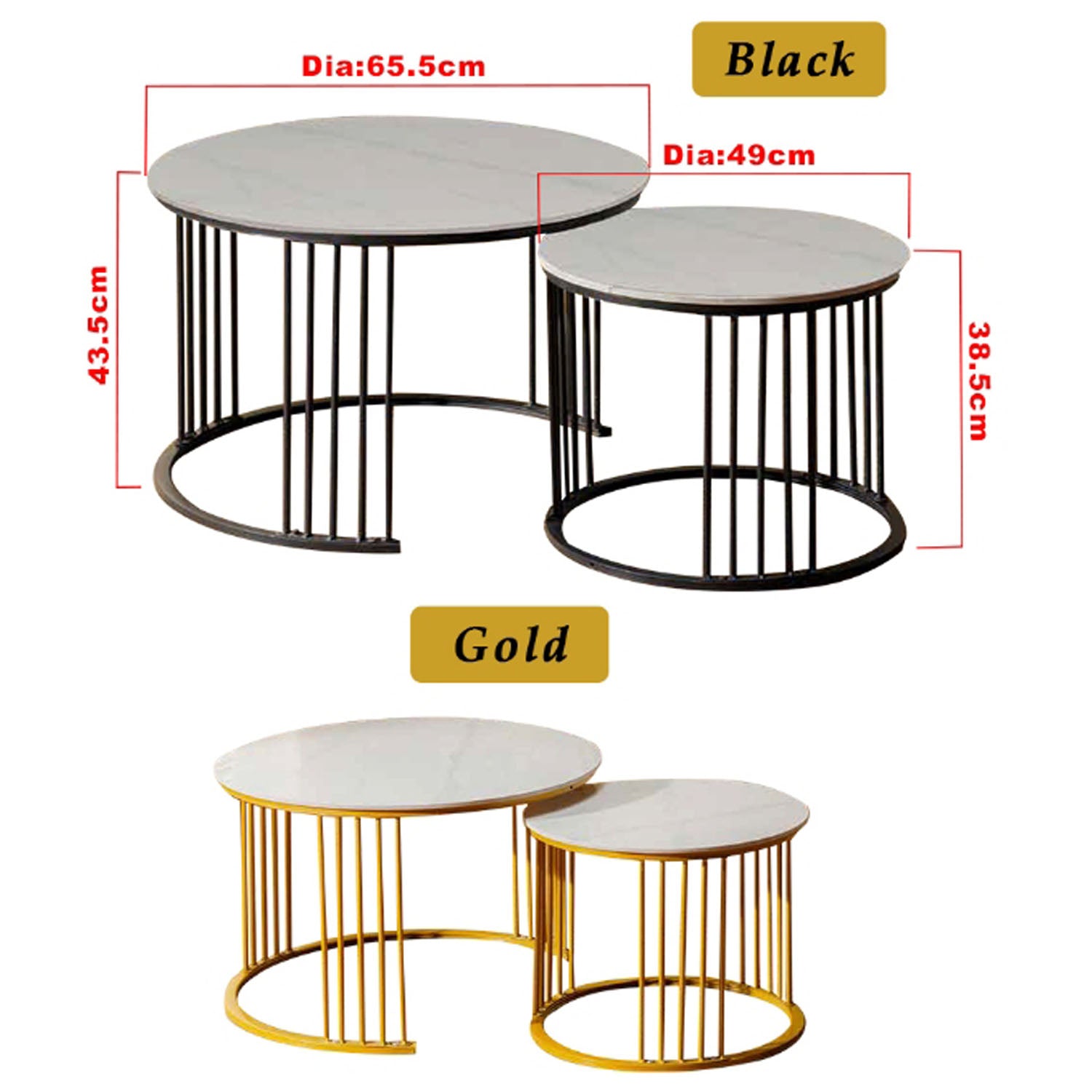 Keana Series 8 Premium Coffee Center Table Steel Metal Leg + Marble Ceramic Top