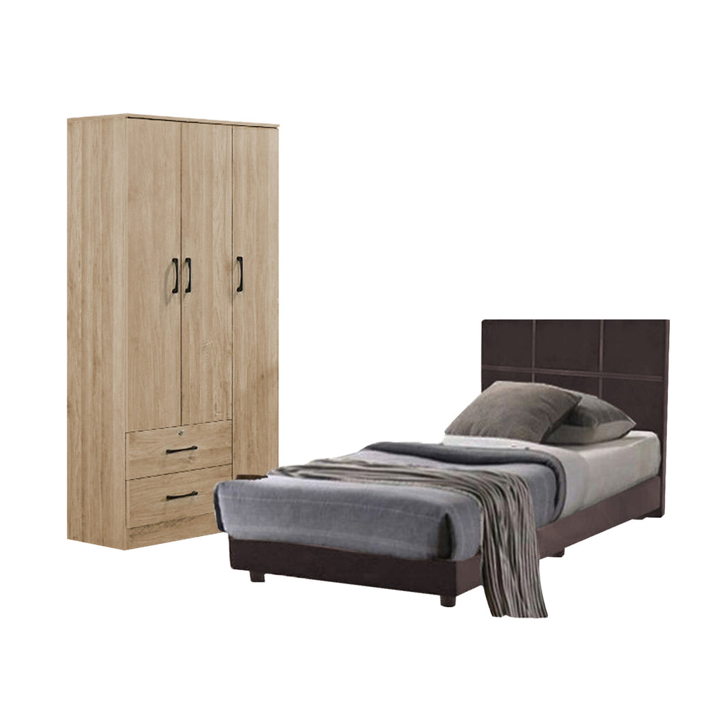 Toluca Bedroom Set Series 5 Includes Wardrobe/Bed Frame/Mattress In Single And Super Single Size.Free Installation