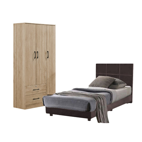 Image of Toluca Bedroom Set Series 5 Includes Wardrobe/Bed Frame/Mattress In Single And Super Single Size.Free Installation
