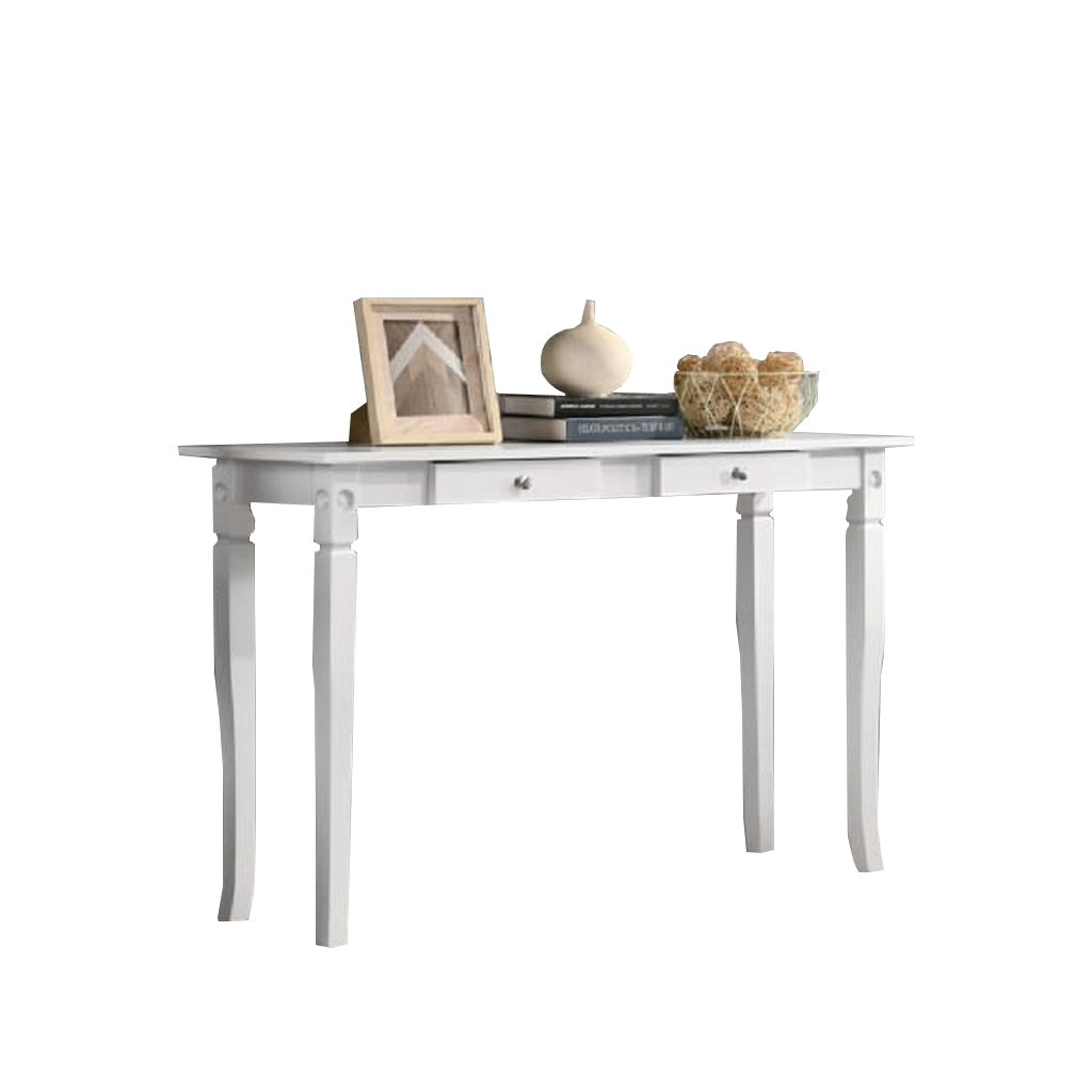 KRITY Series I Console White Table Top With 2x Drawer Side Display Table in White Leg