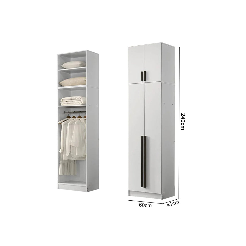 Jett  Series 2 2-Door + TOP  Wardrobe Swing Door In White Colour