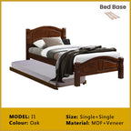 Riese Single Pull-Out Bedframe MDF+Veneer Wood Slatted Base