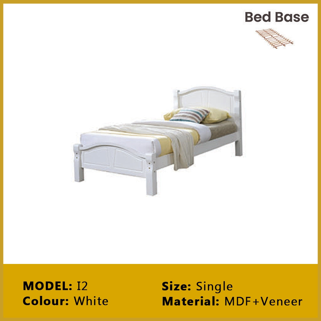 Riese Single Pull-Out Bedframe MDF+Veneer Wood Slatted Base