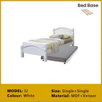 Riese Single Pull-Out Bedframe MDF+Veneer Wood Slatted Base